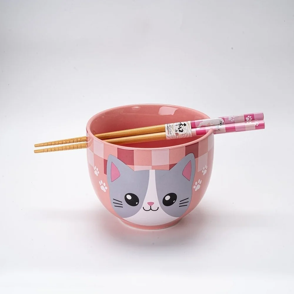 Cute Pink Cat Bowl
